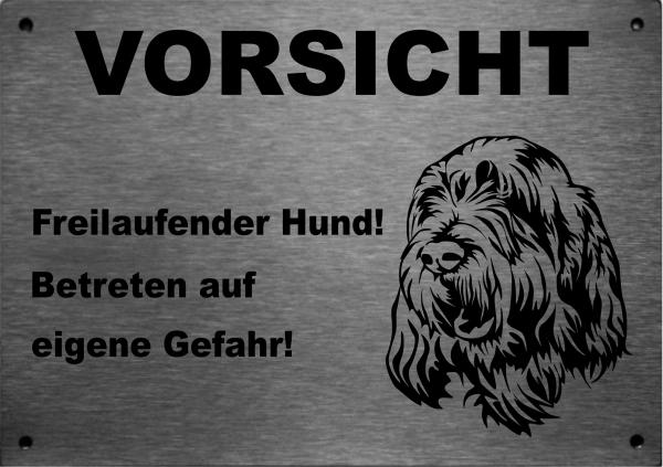 Edelstahl Warnschild Spinone Italiano VORSICHT Mein Haus mein Garten meine Familie